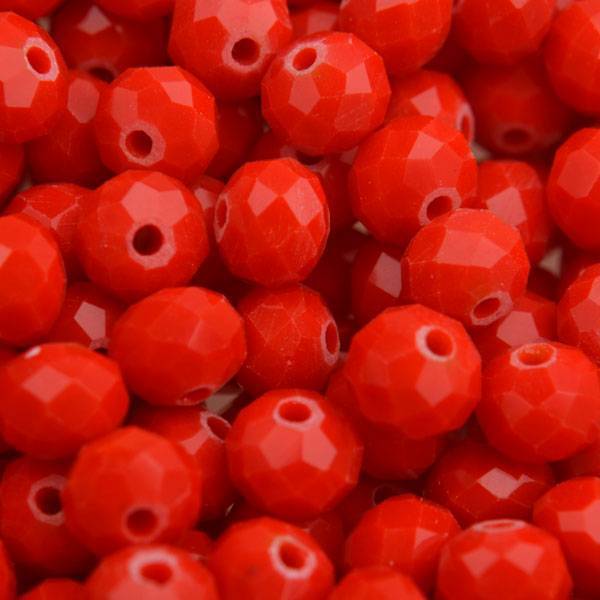 Glaskraal facet rondel light red 6x4mm - 45 stuks-Kraaltjes van Renate