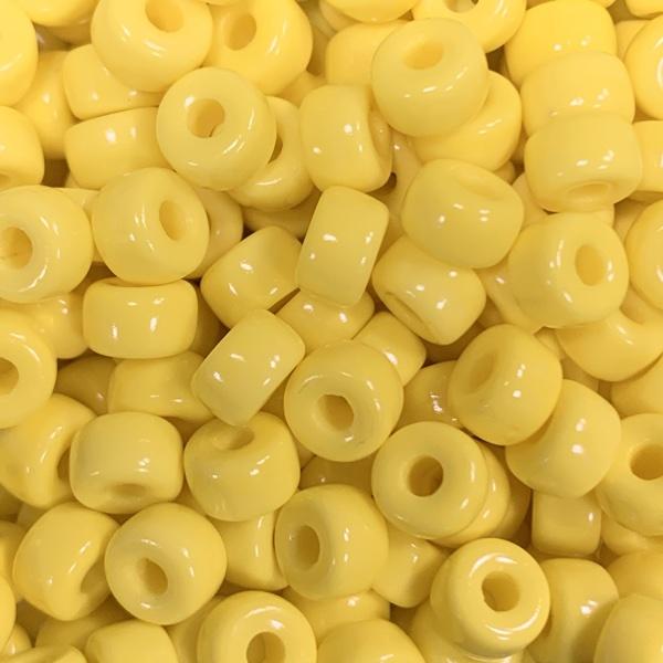 Glaskraal geel 6mm Ø2mm - 15 stuks-Kraaltjes van Renate