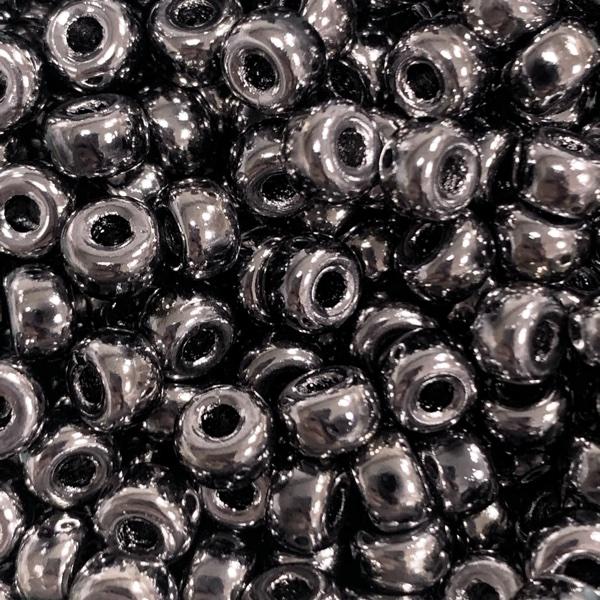 Glaskraal gunmetal 6mm Ø2mm - 15 stuks-Kraaltjes van Renate