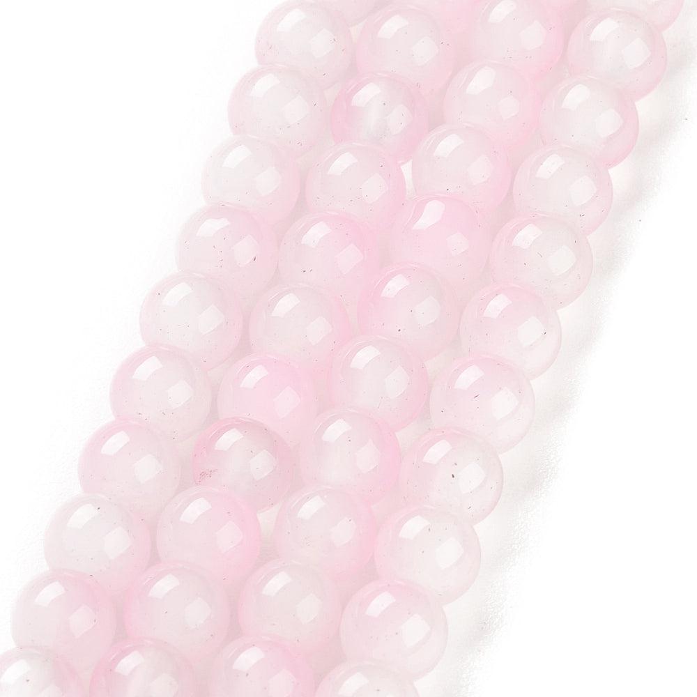 Glaskraal imitatie opaliet pink 6mm - per ±134-Kralen-Kraaltjes van Renate