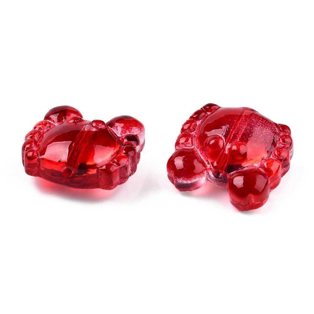 Glaskraal krab 13mm- per stuk-bedels-Kraaltjes van Renate