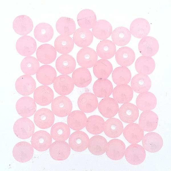 Glaskraal licht fel roze opaal 6mm - 50 stuks-Kraaltjes van Renate