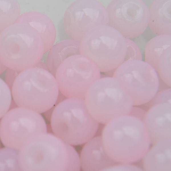 Glaskraal licht roze opaal 6mm - 50 stuks-Kraaltjes van Renate