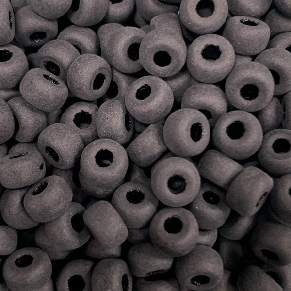 Glaskraal mat zwart 6mm Ø2mm - 15 stuks-Kraaltjes van Renate