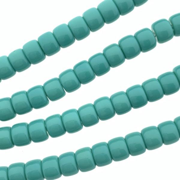 Glaskraal opaal Turquoise 8mm Ø1.4mm - 5 stuks-Kraaltjes van Renate