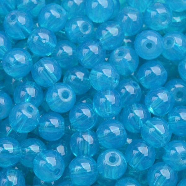 Glaskraal opaal aqua blauw 6mm - 50 stuks-Kraaltjes van Renate