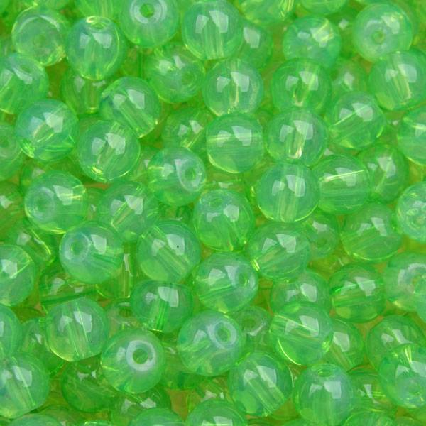 Glaskraal opaal bright green 6mm - 50 stuks-Kraaltjes van Renate