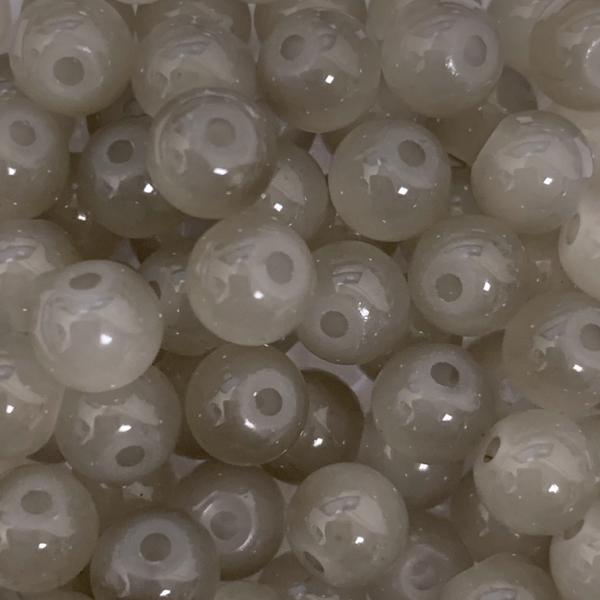 Glaskraal opaal dust grey 6mm - 50 stuks-Kraaltjes van Renate