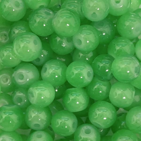 Glaskraal opaal green 6mm - 50 stuks-Kraaltjes van Renate