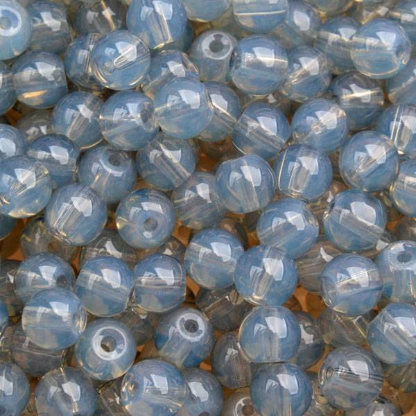 Glaskraal opaal grijs 6mm - 50 stuks-Kraaltjes van Renate