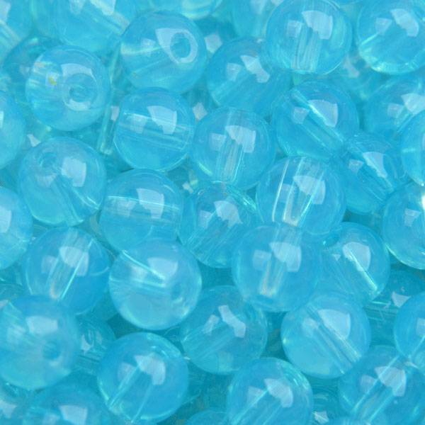 Glaskraal opaal licht aqua blauw 6mm - 50 stuks-Kraaltjes van Renate