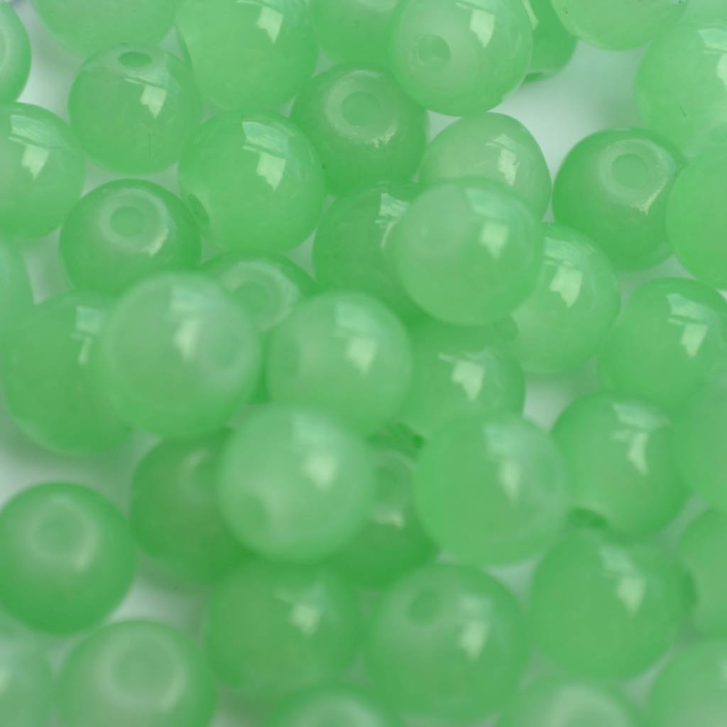 Glaskraal opaal mint groen 6mm - 50 stuks-Kraaltjes van Renate