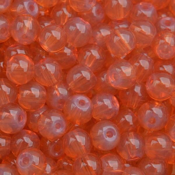 Glaskraal opaal orange peach 6mm - 50 stuks-Kraaltjes van Renate