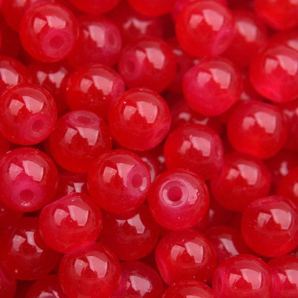 Glaskraal opaal rood 6mm - 50 stuks-Kraaltjes van Renate
