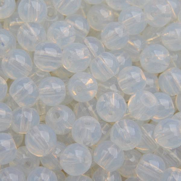 Glaskraal opaal wit 6mm - 50 stuks-Kraaltjes van Renate