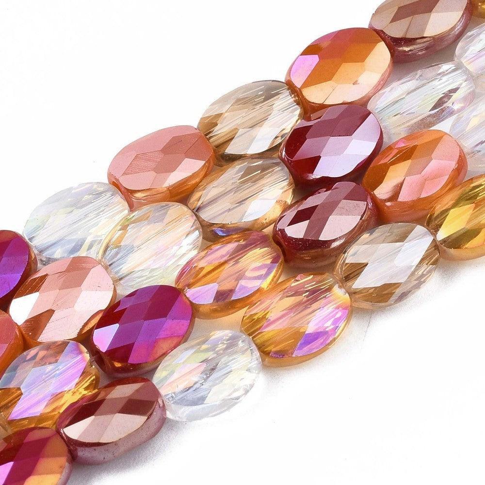 Glaskraal ovaal facet Choco Mix 8mm - per 20 stuks-Kralen-Kraaltjes van Renate