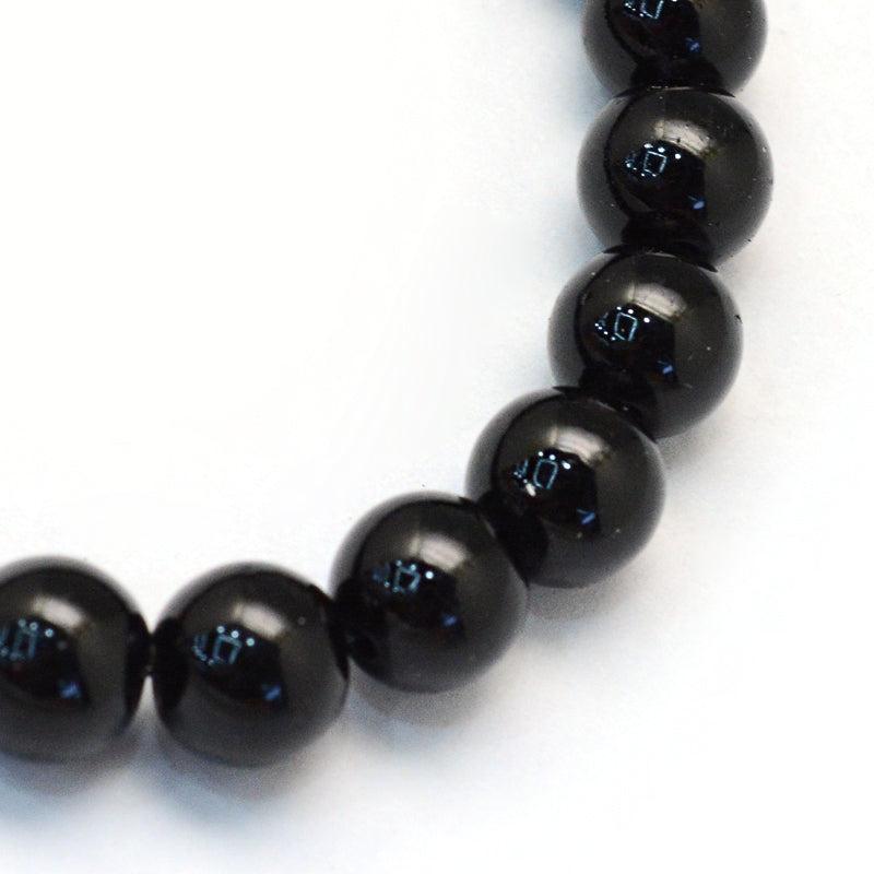 Glaskraal parel black 4/5mm- ±100 stuks-Kralen-Kraaltjes van Renate