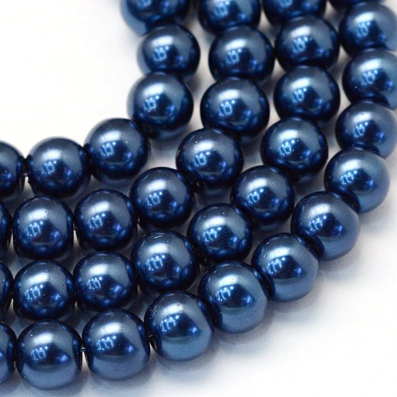 Glaskraal parel marine blue 4mm- ±200 stuks-Kralen-Kraaltjes van Renate