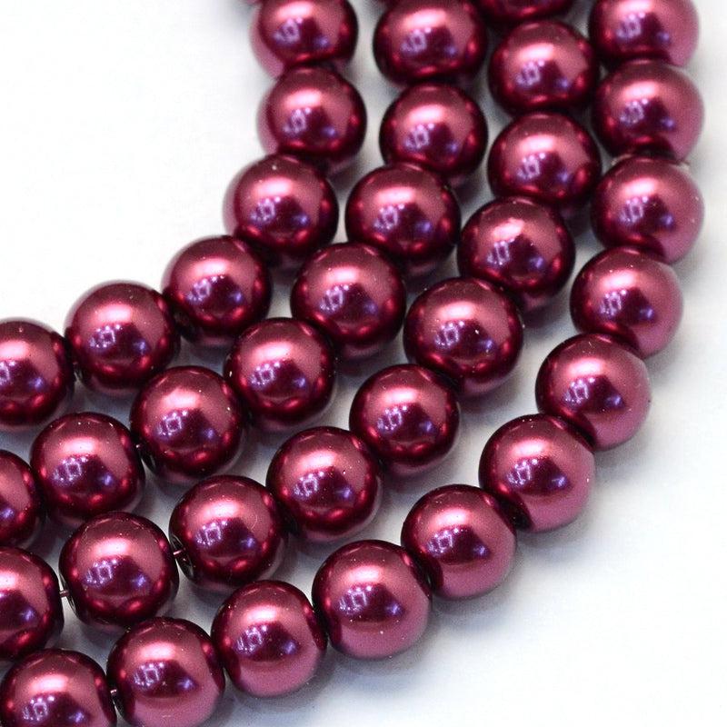 Glaskraal parel violet red 4mm- ±200 stuks-Kralen-Kraaltjes van Renate