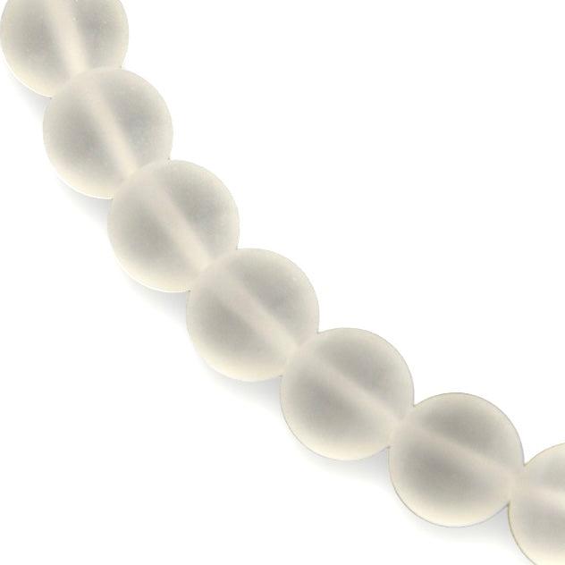 Glaskraal rond frosted transparant 6mm - per streng (±60 stuks)-Kralen-Kraaltjes van Renate
