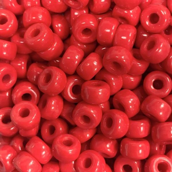 Glaskraal rood 6mm Ø2mm - 15 stuks-Kraaltjes van Renate