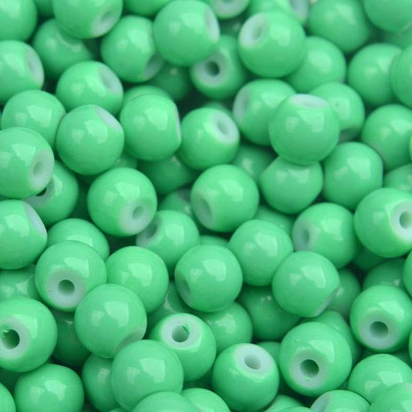 Glaskraal shine bright green 6mm - 50 stuks-Kraaltjes van Renate