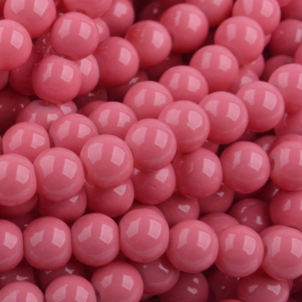 Glaskraal shine pink 6mm - 50 stuks-Kraaltjes van Renate