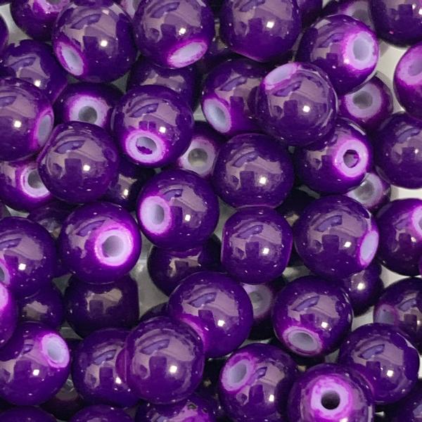 Glaskraal shine wine purple 6mm - 50 stuks-Kraaltjes van Renate