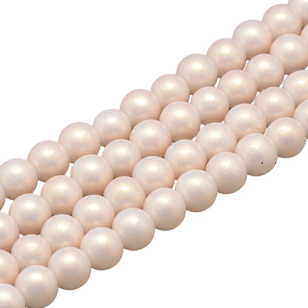 Glaskraal shiny misty rose 8mm - ±50 stuks-Kralen-Kraaltjes van Renate