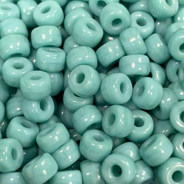 Glaskraal turquoise 6mm Ø2mm - 15 stuks-Kraaltjes van Renate