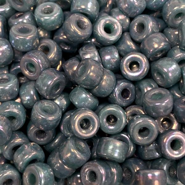 Glaskraal turquoise AB 6mm Ø2mm - 15 stuks-Kraaltjes van Renate