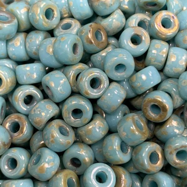 Glaskraal turquoise blauw 6mm Ø2mm - 15 stuks-Kraaltjes van Renate