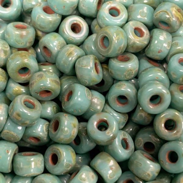 Glaskraal turquoise groen 6mm Ø2mm - 15 stuks-Kraaltjes van Renate