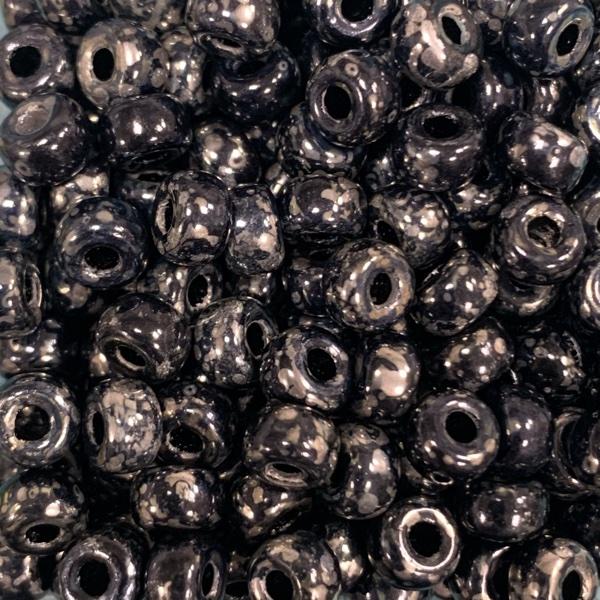 Glaskraal zwart 6mm Ø2mm - 15 stuks-Kraaltjes van Renate