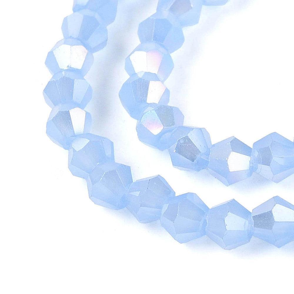 Glaskralen AB Gefacetteerde Bicone Korenbloemblauw 3mm - ±135 stuks-Kralen-Kraaltjes van Renate