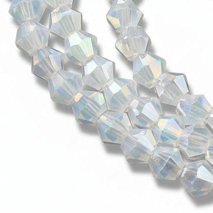 Glaskralen Bicone AB Gecoat Transparant 3mm - ±68 stuks-Kralen-Kraaltjes van Renate