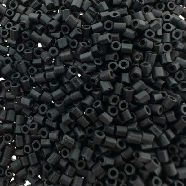 Glaskralen Bugle black matt 2mm - 12,5 gram-Kralen-Kraaltjes van Renate