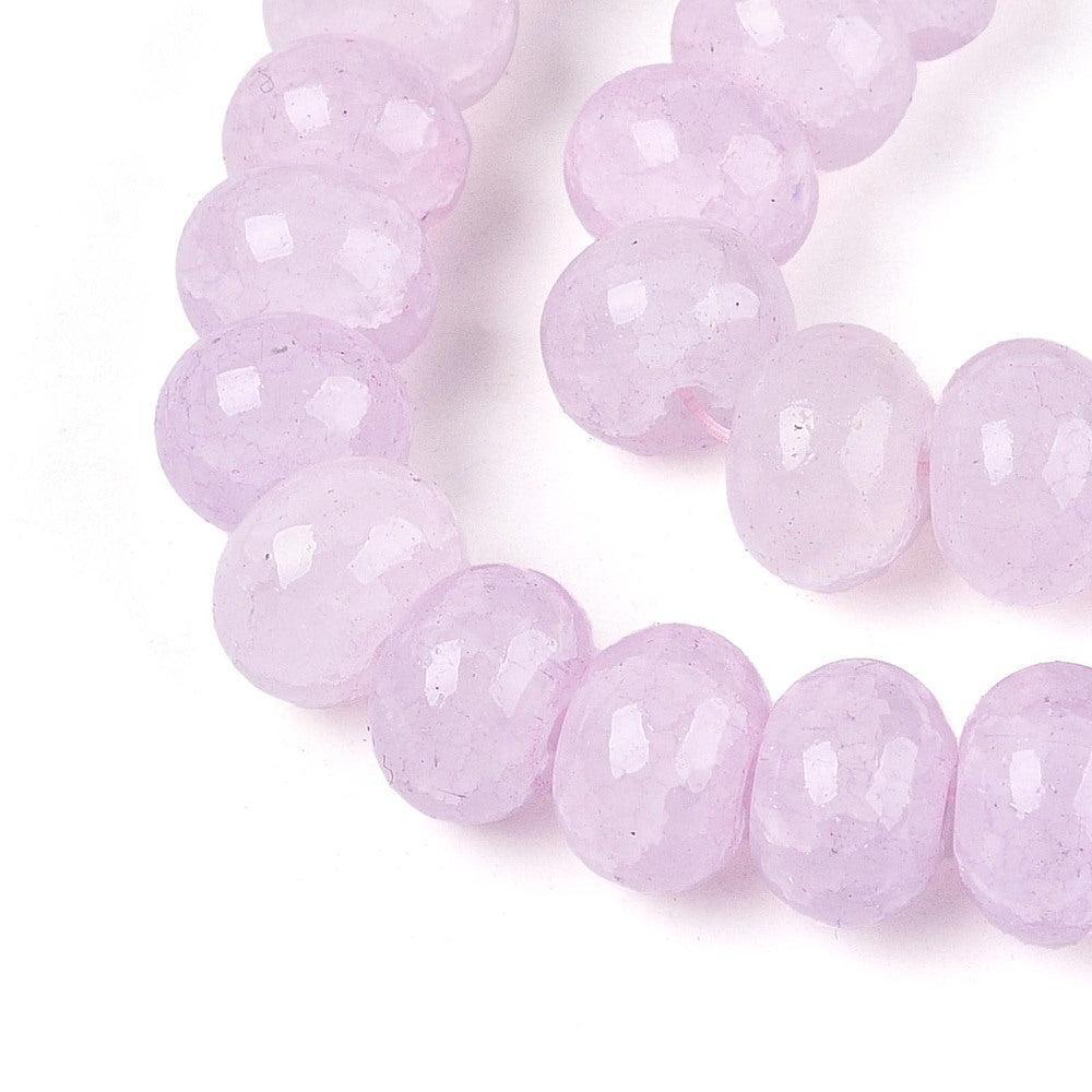 Glaskralen Crackle Rondel Lavender 10mm - per 10 stuks-Kralen-Kraaltjes van Renate