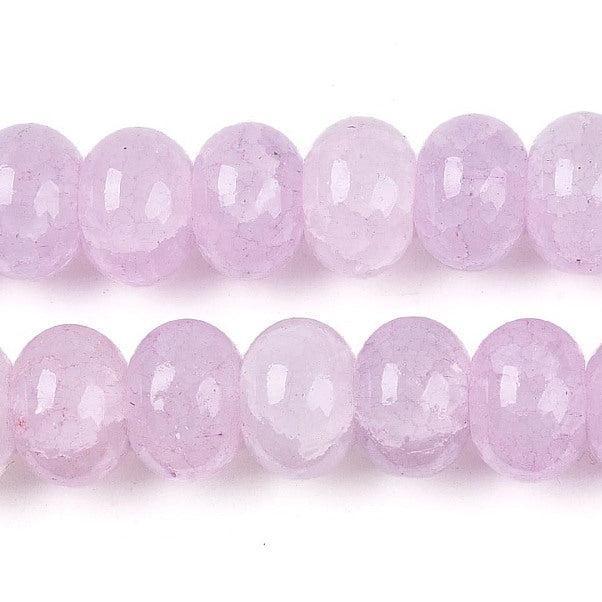 Glaskralen Crackle Rondel Lavender 10mm - per 10 stuks-Kralen-Kraaltjes van Renate