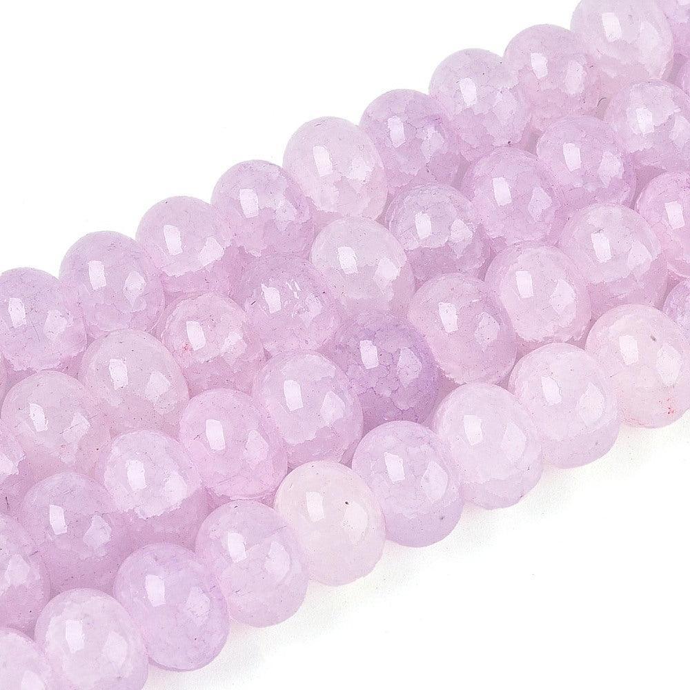 Glaskralen Crackle Rondel Lavender 10mm - per 10 stuks-Kralen-Kraaltjes van Renate