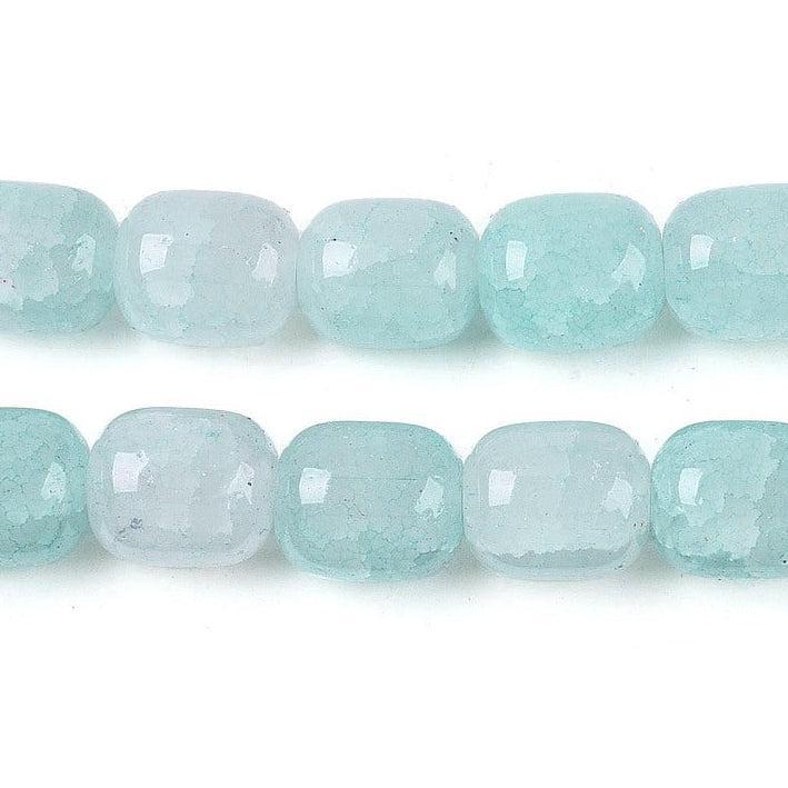 Glaskralen Crackle ovaal Lichtblauw 10x8mm - ±35 stuks kopie-Kralen-Kraaltjes van Renate