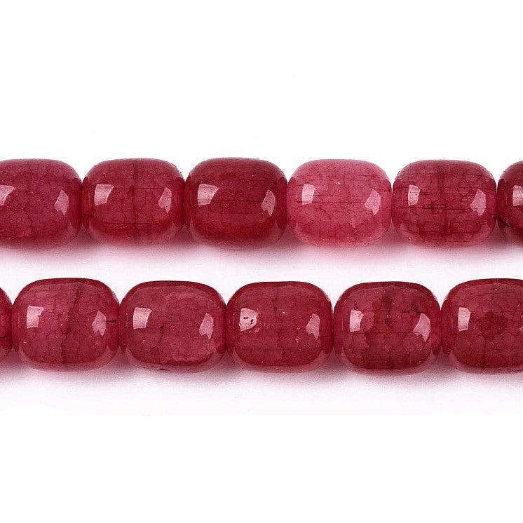 Glaskralen Crackle ovaal Raspberry Rood 10x8mm - ±35 stuks kopie-Kralen-Kraaltjes van Renate