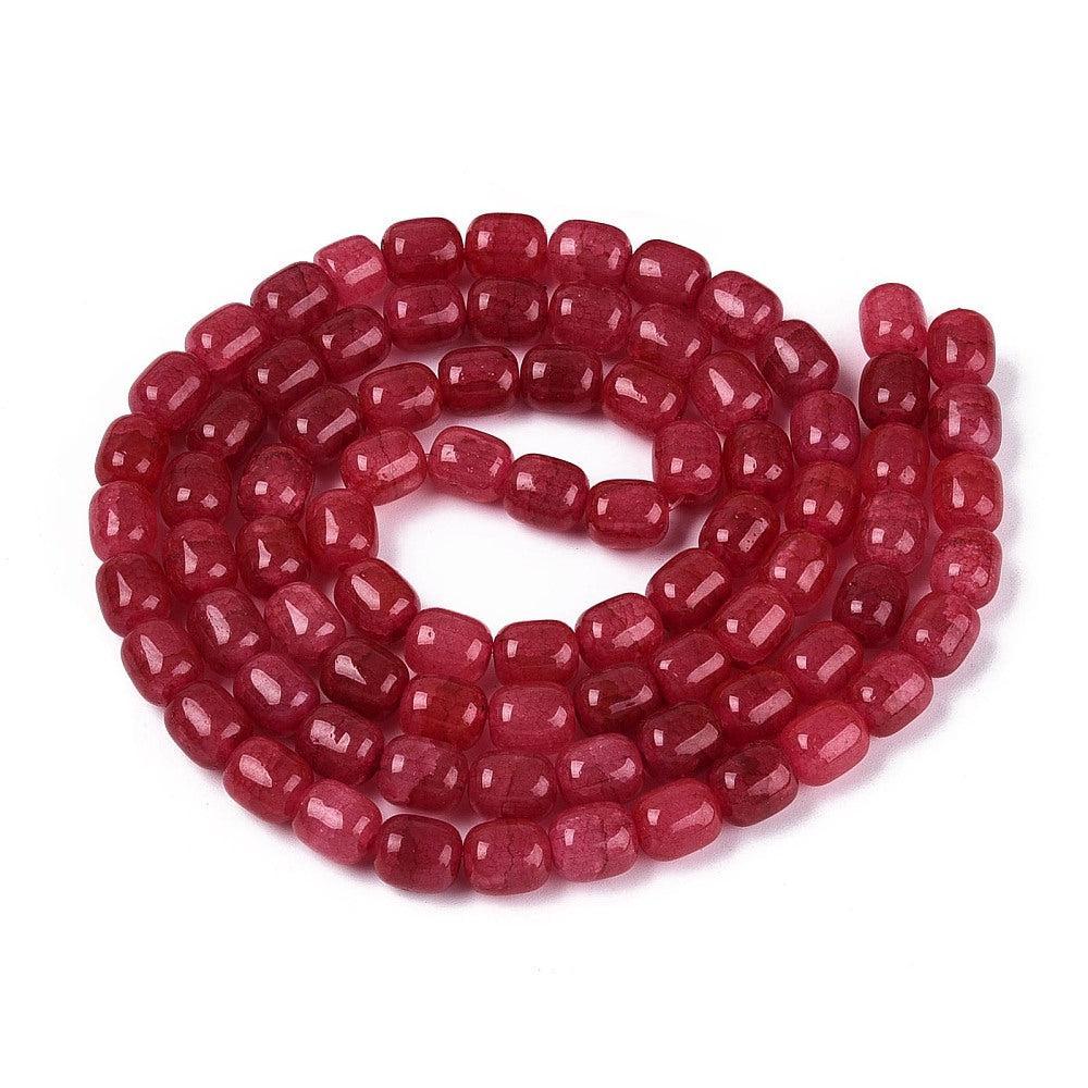 Glaskralen Crackle ovaal Raspberry Rood 10x8mm - ±35 stuks kopie-Kralen-Kraaltjes van Renate