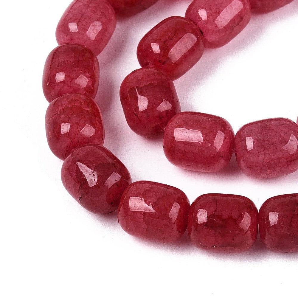 Glaskralen Crackle ovaal Raspberry Rood 10x8mm - ±35 stuks kopie-Kralen-Kraaltjes van Renate
