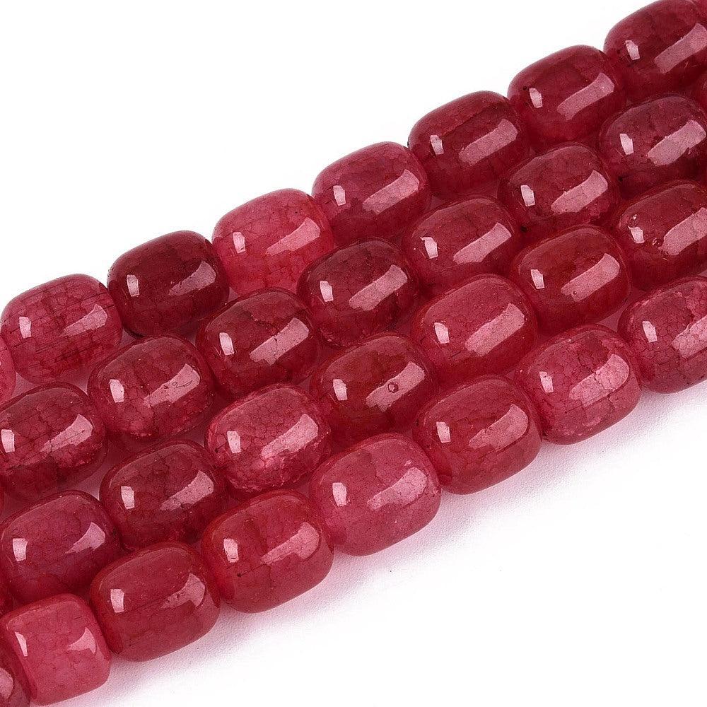 Glaskralen Crackle ovaal Raspberry Rood 10x8mm - ±35 stuks kopie-Kralen-Kraaltjes van Renate