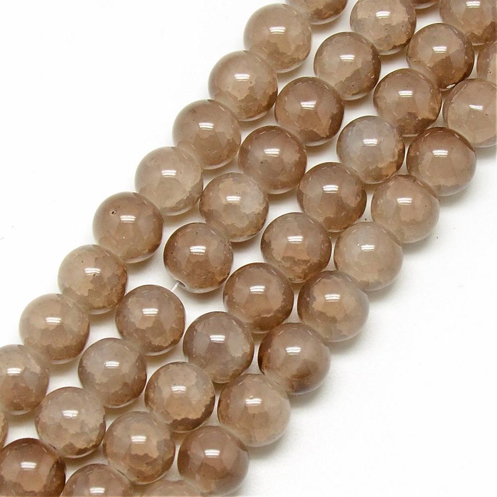 Glaskralen Crackle tan 6mm ±140 stuks-Kralen-Kraaltjes van Renate