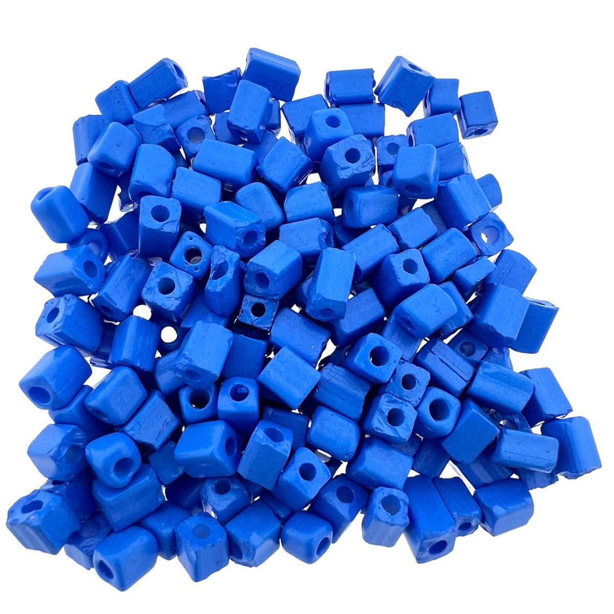 Glaskralen Cube deep blue 5x4mm - 20 gram-Kralen-Kraaltjes van Renate