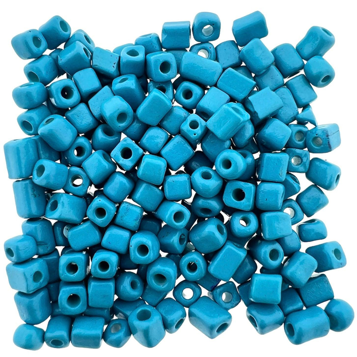 Glaskralen Cube light blue 5x4mm - 20 gram-Kralen-Kraaltjes van Renate
