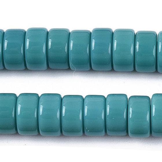 Glaskralen Disc Donker Cyaan 6x3mm - ±55 stuks-Kralen-Kraaltjes van Renate