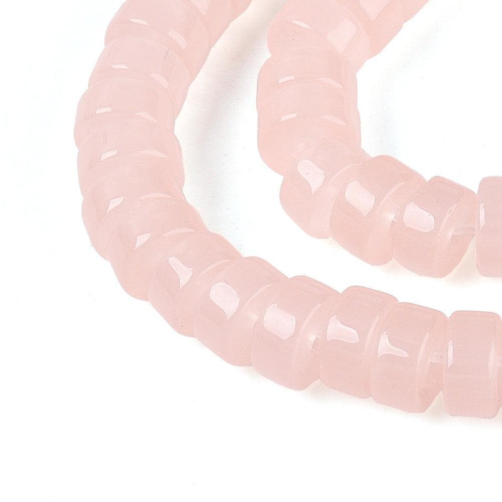 Glaskralen Disc Donkerzalm 6x3mm - ±55 stuks-Kralen-Kraaltjes van Renate